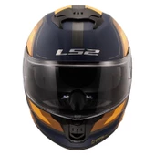 LS2 STREAM 2 VINTAGE MAT NAVY MAVİ-TURUNCU-KAHVERENGİ KASK - 2