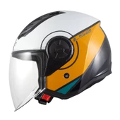 LS2 AIRFLOW 2 COVER SİYAH-BEYAZ-GOLD KASK - 2