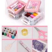 Özel Kutulu 30 Parça Mini Dikiş Seti Iğne Iplik Balıkçı Makas Mezura Yüzük İğne İplik Seti - 5