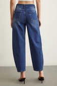 Yüksek Bel Mom Jean Mavi - 6