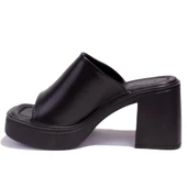 Dagoster DZA07-890201 Siyah Spor Topuklu Kadın Terlik - 3