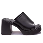 Dagoster DZA07-890201 Siyah Spor Topuklu Kadın Terlik - 2