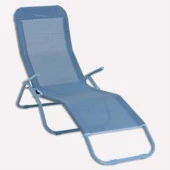 Katlanabilir Mavi Şezlong 136 x 61 x 102 cm - 1