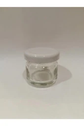 29cc Şeffaf Cam Beyaz Kapak Kavanoz,mini Kavanoz,bal Kavanozu,süs Kavanozu,50 Adet - 1