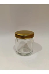 40cc Şeffaf Cam Sarı Kapak Kavanoz,mini Kavanoz,bal Kavanozu,süs Kavanozu,50 Adet - 1