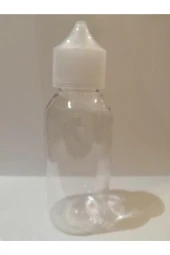 100ml Şeffaf Gorilla Şişe Beyaz Kapak, Plastik Şişe, Boş Şişe, Likit Şişesi, 100 Adet - 1