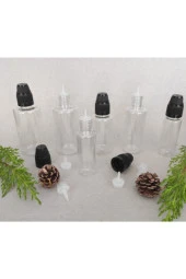100 Adet 30 ml Ikili Kapaklı, Damlatma Uçlu, Tıpalı, Kolonya, Dezenfektan, Likit Şişesi, pet sigara - 2