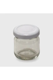 40 Cc. Mini Kavanoz - Cam Kavanoz - Beyaz Kapaklı - 36 Lı Paket - 1