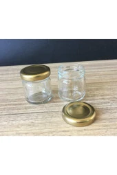 105 Adet 40 Cc Cam Kavanoz Gold Kapak Hediyelik Hobi Düğün Nişan Mini Kavanoz - 1