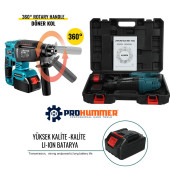 Prohummer PH014 88VF 5ah Kömürsüz Şarjli Professional Kırıcı Delici (Mavi) - 3