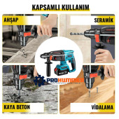 Prohummer PH014 88VF 5ah Kömürsüz Şarjli Professional Kırıcı Delici (Mavi) - 4