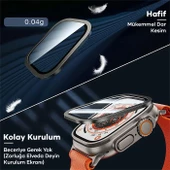 Polham 9H Titanyum Alaşımlı Çerçeveli Ful Kaplama Apple Watch Ultra 49MM Ekran Koruyucu, Hafif ve Tam Uyumlu - 3