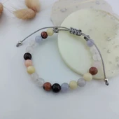 Vaoov Aşk Tılsımlı Doğal Taşlı Gümüş Bileklik thumbnail 3