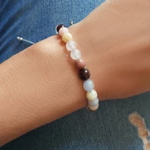 Vaoov Aşk Tılsımlı Doğal Taşlı Gümüş Bileklik thumbnail 4