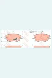 ÖN FREN BALATASI FIAT LINEA 07-DOBLO 1.3-1.9 JTD 07-10 GRANDE PUNTO 1.3 MJT 05 IDEA 1.3 05-STILO 05-CORSA  (BÜYÜK TİP) ÇİFT FİŞLİ thumbnail 2