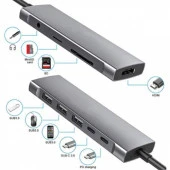 Polham Type C Port 9in1 Çoğaltıcı HUB, 4K HDMİ, RJ45, 3,5MM, SD TF, 3x USB 3.0, 2x PD Type C Adaptör thumbnail 3