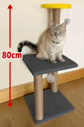 Katlı Kedi Tırmalama Tahtası 80cm ve Ponponlu Olta Set thumbnail 2