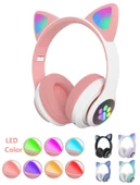 Polham BT5.0V Led Işıklı Kedi Tipi Kafa Üstü Bluetooth Kulaklık, Pati ve Kedi Kulak Tasarımlı Yeni Nesil Kulaklık - 10