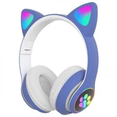 Polham BT5.0V Led Işıklı Kedi Tipi Kafa Üstü Bluetooth Kulaklık, Pati ve Kedi Kulak Tasarımlı Yeni Nesil Kulaklık - 11