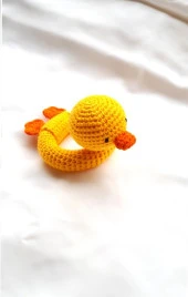 Ördek Çıngırak Amigurumi Organik Oyuncak - 1