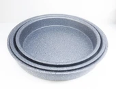 OMS 3 Parça Granit Tepsi Seti Gri 3086 - 1