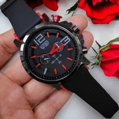 slikon kordon mekanizmalı analog saat genç spor unısex erkek kol saati - 12