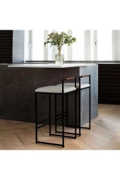 Bar Sandalyesi Yüksek Sandalye Bistro Sandalye Cafe Sandalyesi Bar Taburesi 2'li Set - 4