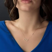 Sonsuzluk Altın Kolye Kalp&Tektaşlı thumbnail 2