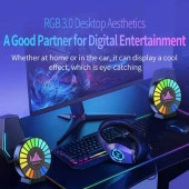 RGB Sese Duyarlı Ritim Animasyonlu Müzik Ekolayzer 22 Ledli Şarjlı Kokulu LED Disk - 4