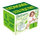 Bebem Bebek Bezi Natural Beden:6 (15+Kg) Extra Large 128 Adet Ekonomik Ultra Fırsat Pk thumbnail 1