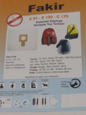 SENTETİK FİLTRE FAKİR E 100-A 91- C 170 ( 2 PAKET 10 ADET ) - 2