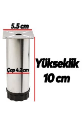 Bingo Mobilya Ayağı Ayarlanabilir Q42 Metal Krom 10 Cm 8 Adet thumbnail 2