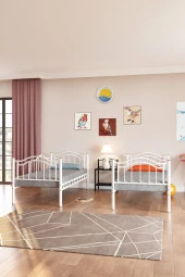 90x190 ARGİMO Belinay Genç Çocuk Odası Metal Ranza ve Karyola Yatak Ölçülü - 4