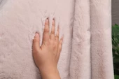 Tavşan Tüyü Dekoratif Ultra Yumuşak Post Peluş Kaymaz Halı Vizon - 2
