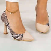 Erkan Saçmacı Jatqılı Plus Ten Yılan Kadeh Topuklu Ayakkabı - 4