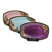 Glore Lorena Asorti Altın Yaldızlı Kayık Tabak Seti (Pembe-Turkuaz- Mor) - 1