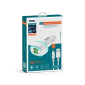 Phixi Force QCC571M Çift Çıkışlı Fast Micro USB Kablolu Araç Şarj Cihazı - 2