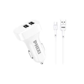 Phixi PCC511M Basic 2.1A Çift Çıkışlı Micro USB Kablolu Araç Şarj Cihazı - 1