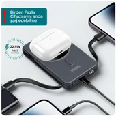 Phixi Force PW14 10000mAh 22.5W Kendinden Kablolu MagSafe Powerbank - Kablosuz Mini Şarj Cihazı - 1 PD Port - Dijital Ekran - Taşınabilir Şarj Cihazı - 10