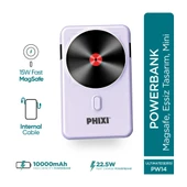 Phixi Force PW14 10000mAh 22.5W Kendinden Kablolu MagSafe Powerbank - Kablosuz Mini Şarj Cihazı - 1 PD Port - Dijital Ekran - Taşınabilir Şarj Cihazı - 8