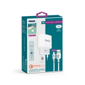 Phixi QCH271T Force Akım Korumalı 15W / 3A Qualcomm 3.0 Type-C USB Kablolu Şarj Cihazı - 2