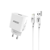 Phixi Force PCH251L Lightning USB Power IQ 10W / 2.1A Kablolu Şarj Cihazı - 1