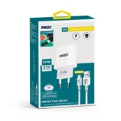 Phixi PCH221L Force Akım Korumalı 2.1A Lightning Kablolu Şarj Cihazı - 2