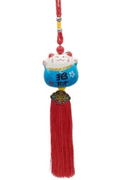 Feng Shui Maneki Neko Şans Kedisi Mavi No.2 - 6