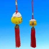 Feng Shui Maneki Neko Şans Kedisi Sarı No.2 thumbnail 4