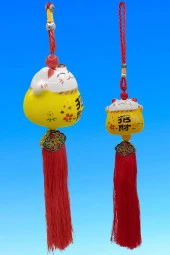 Feng Shui Maneki Neko Şans Kedisi Sarı No.2 thumbnail 6