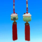 Feng Shui Maneki Neko Şans Kedisi Yeşil No.2 thumbnail 4