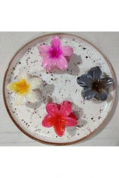 Rengarenk Lotus Çiçeği Mandal Toka 4'lü 8 CM - 3