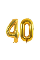 40.Yaş Folyo Balon Seti Altın 40 cm thumbnail 2