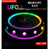 UFO COOLMOON CPU FAN İNTEL LGAX115X / 775 / 1200 AMD AM4 AM3+/AM3 FM2 SOKET UYUMLU İŞLEMCİ FAN - 4